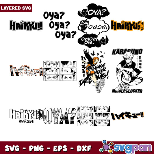 Haikyuu SVG Bundle Oya Layered Files