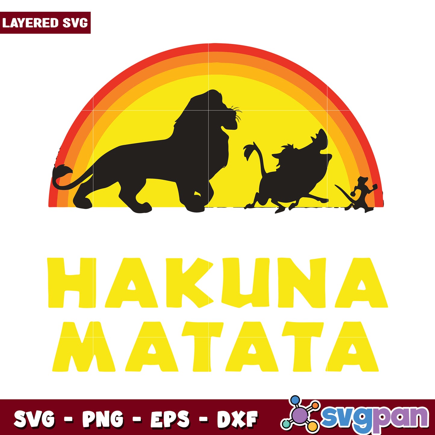 Hakuna Matata Rainbow SVG Design, Perfect for Creative Projects