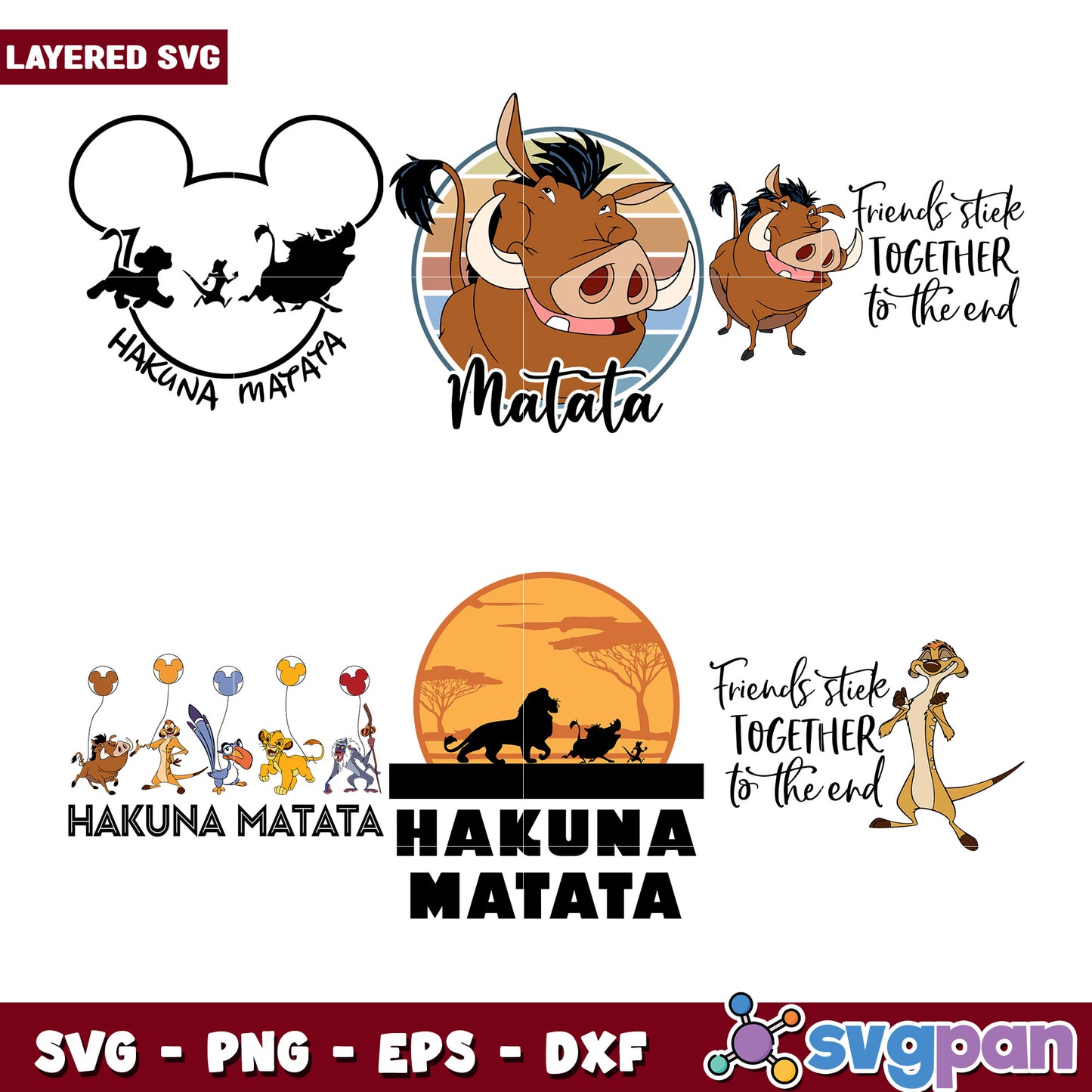 Hakuna Matata SVG Bundle Lion King Designs