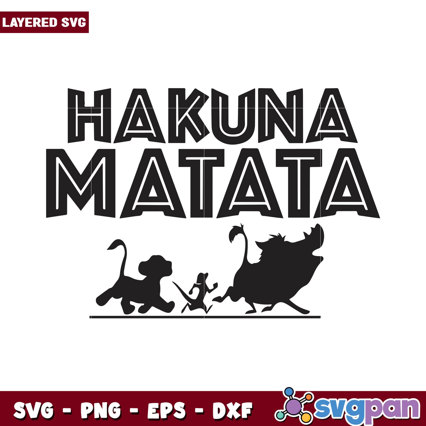 Hakuna Matata SVG design for fun projects, perfect for kids crafts