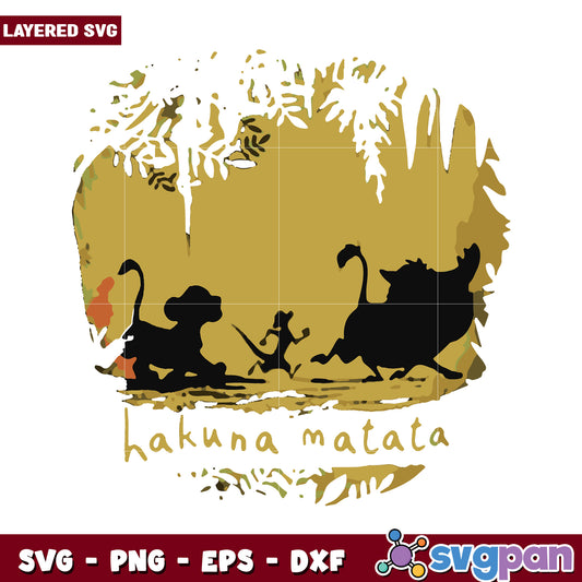 Hakuna Matata layered SVG design, perfect for creative projects