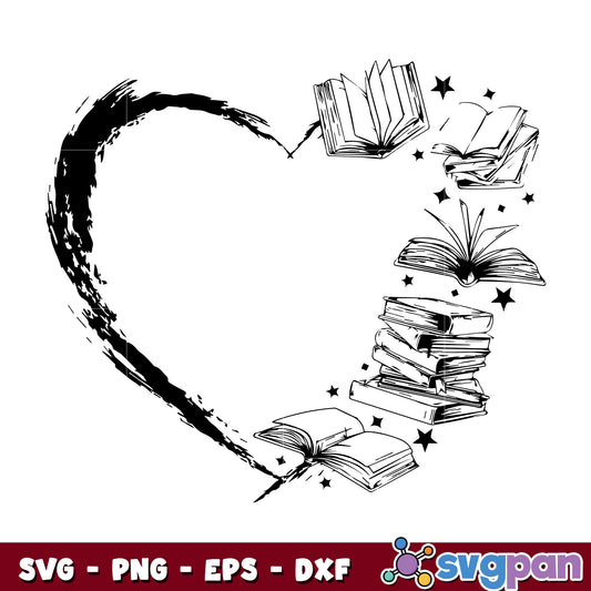 Half of Book Heart svg