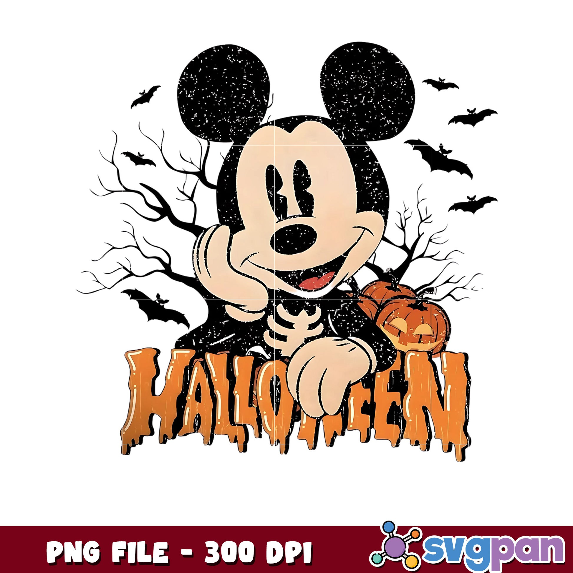 Halloweeen mickey design png, spooky season png, halloween pajamas png