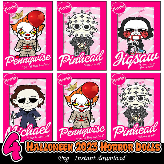 Halloween 2023 Horror Doll PNG Bundle
