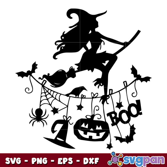 Halloween Boo Witch svg