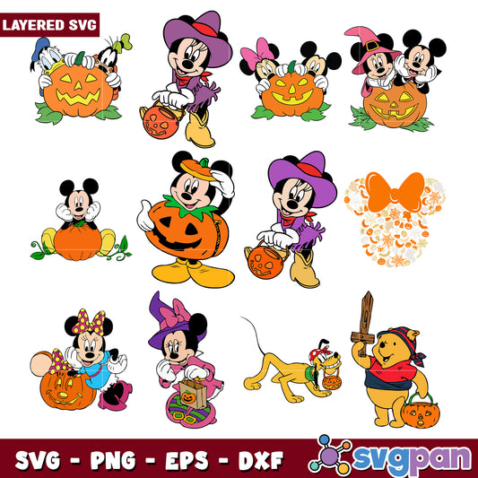 Halloween Bundle SVG with Mickey and Friends Designs