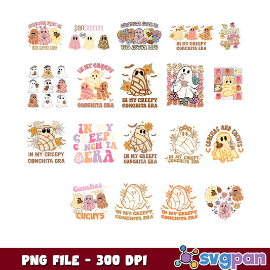 Halloween Conchas Ghost PNG Bundle