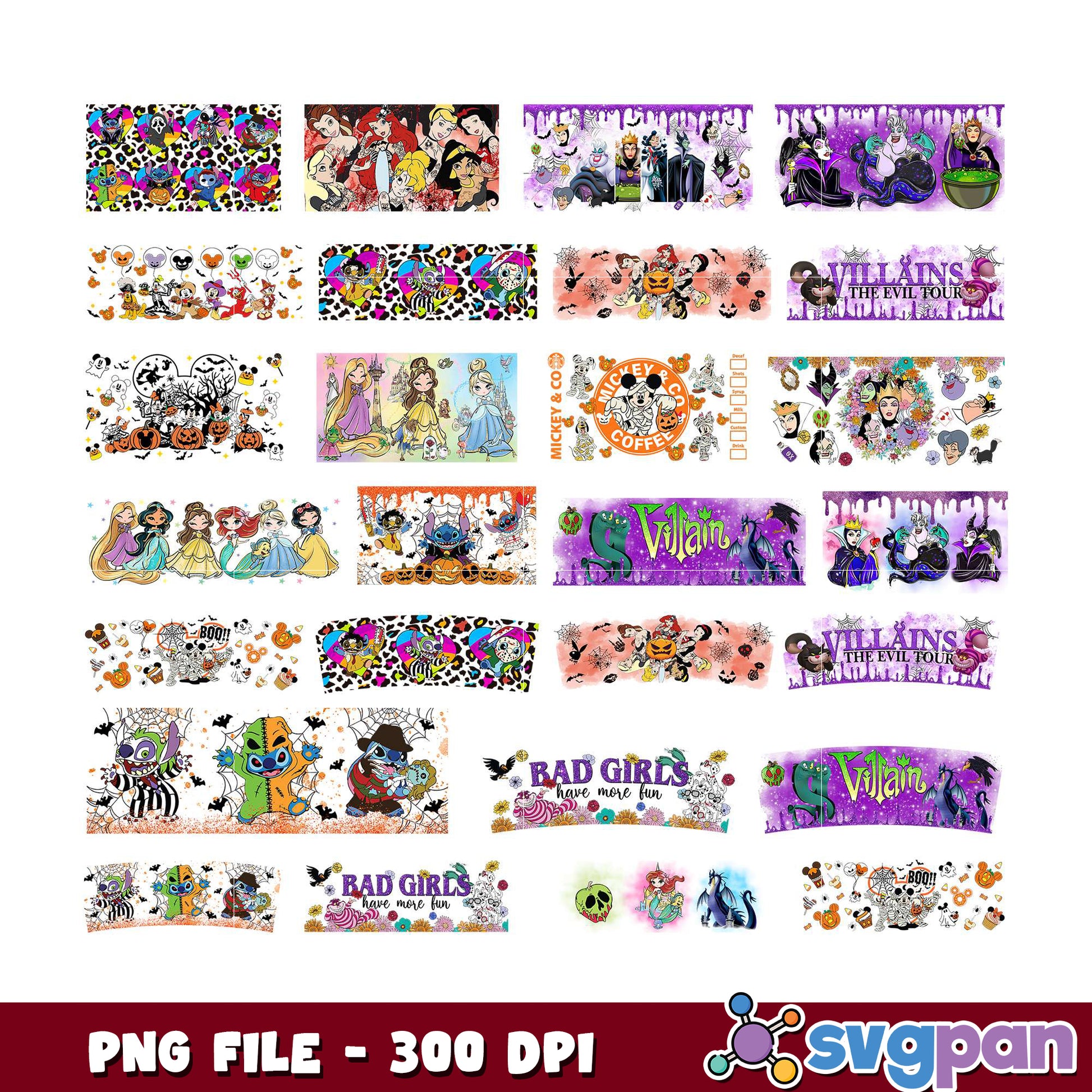 Halloween Disney Princess PNG Bundle – svgpan