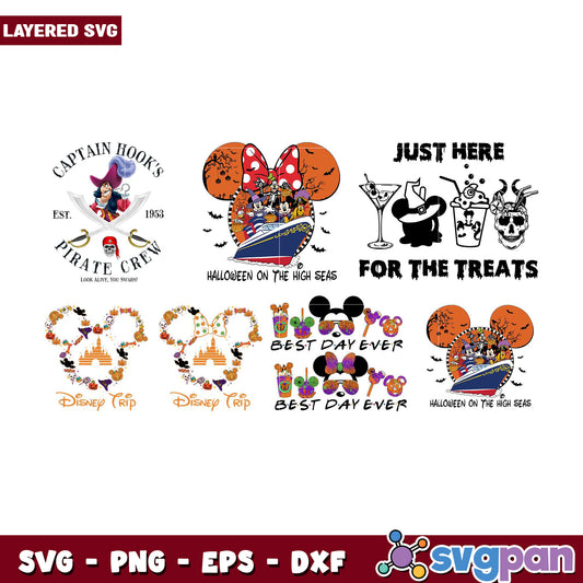 Halloween Disney SVG Bundle 6 Layered Designs