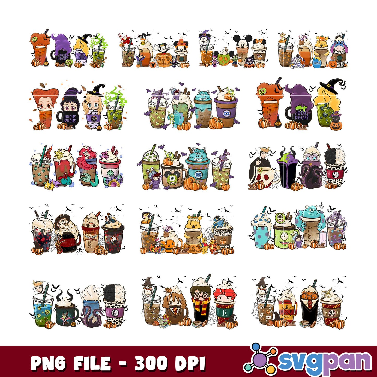 Halloween Drinks Bundle PNG 300 DPI