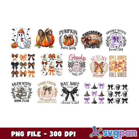 Halloween Fall Bundle PNG 300 DPI