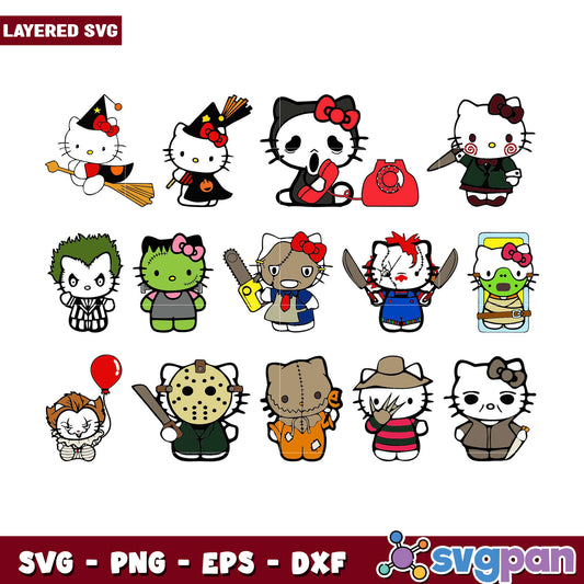 Halloween Hello Kitty SVG Bundle