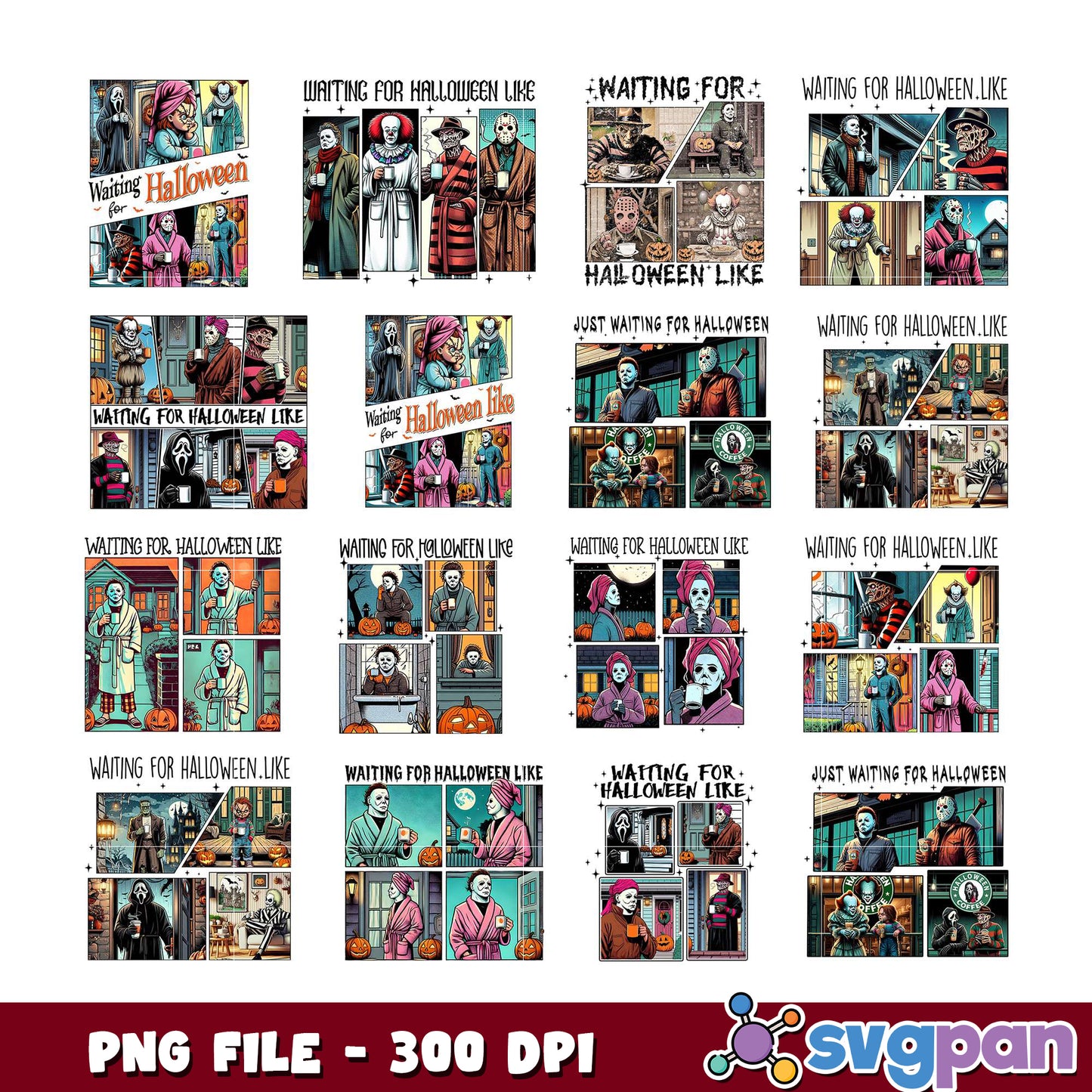 Halloween Horror Movie Bundle PNG 300 DPI