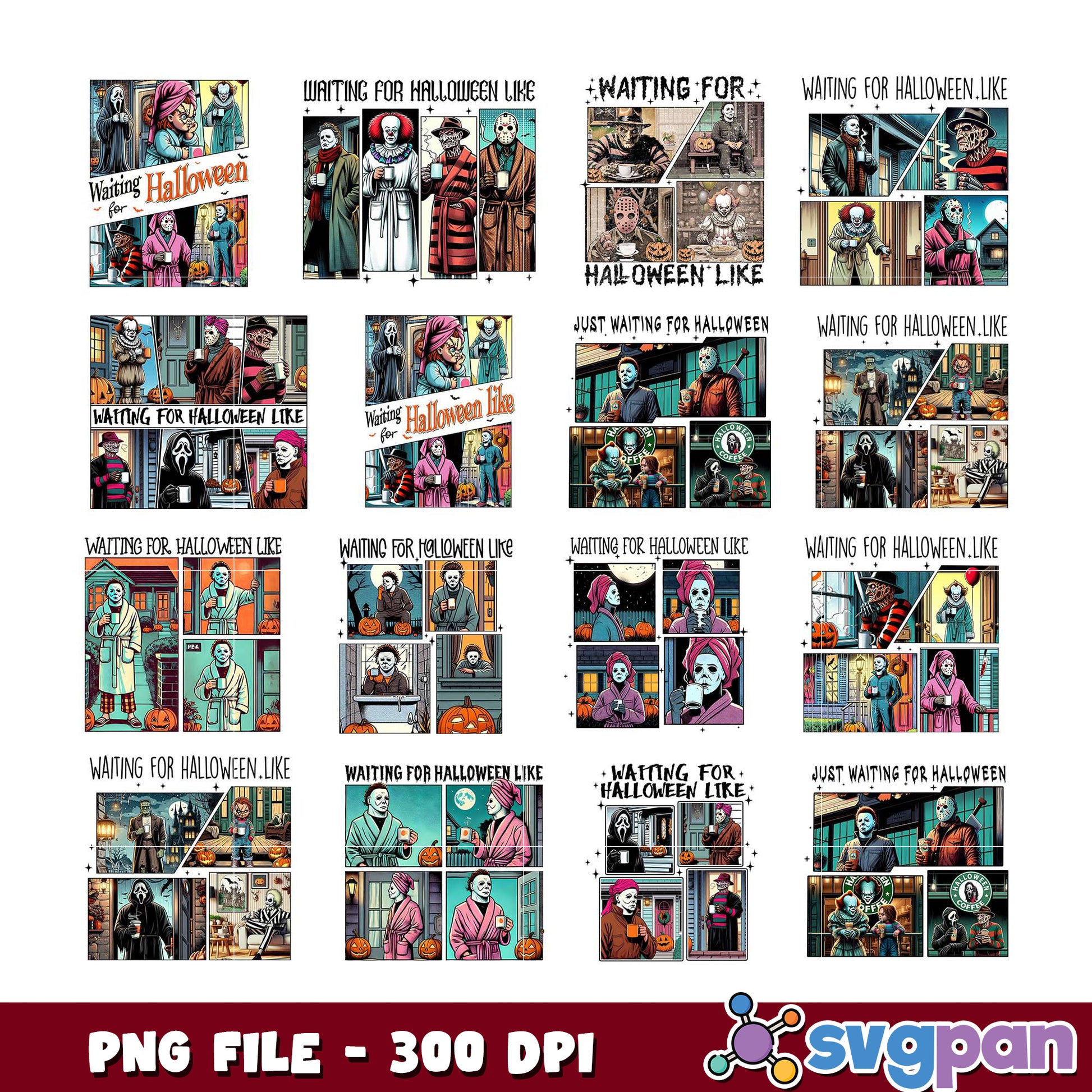 Halloween Horror Movie Bundle PNG 300 DPI