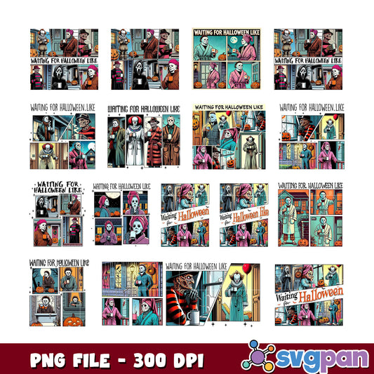 Halloween Horror Movie Comic PNG Bundle