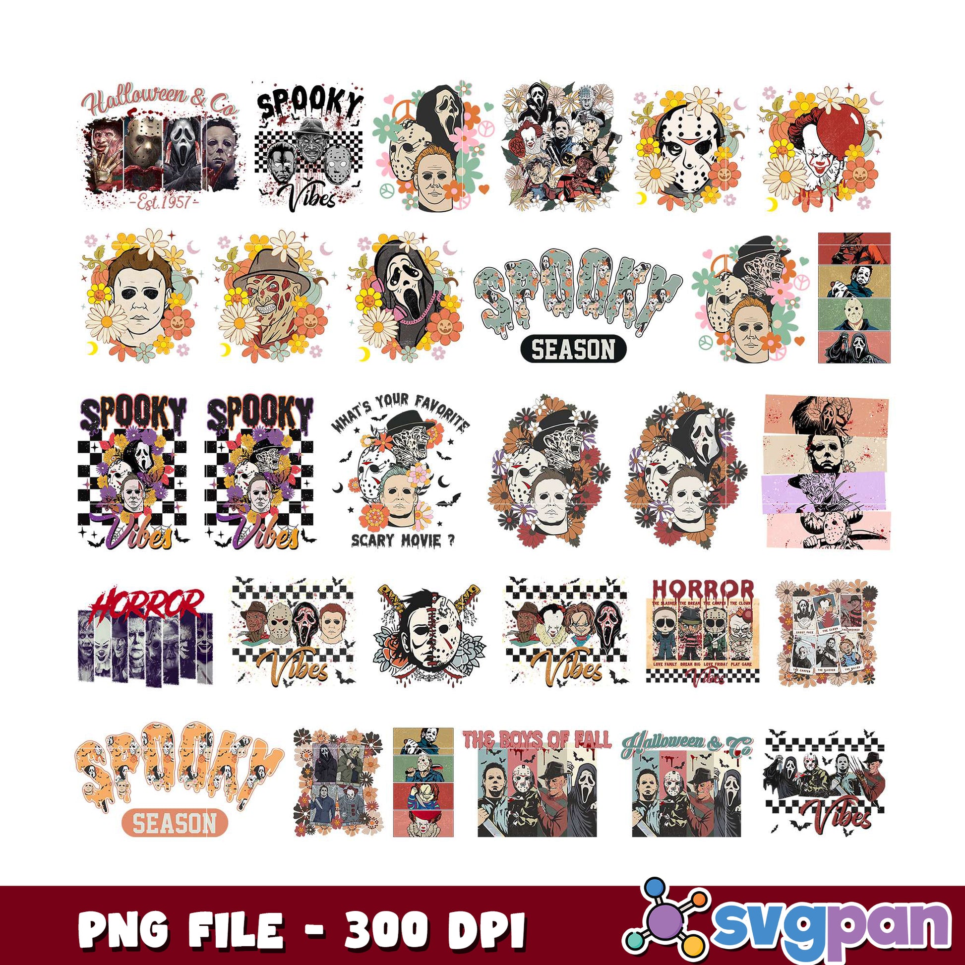 Halloween Horror Movie PNG Bundle