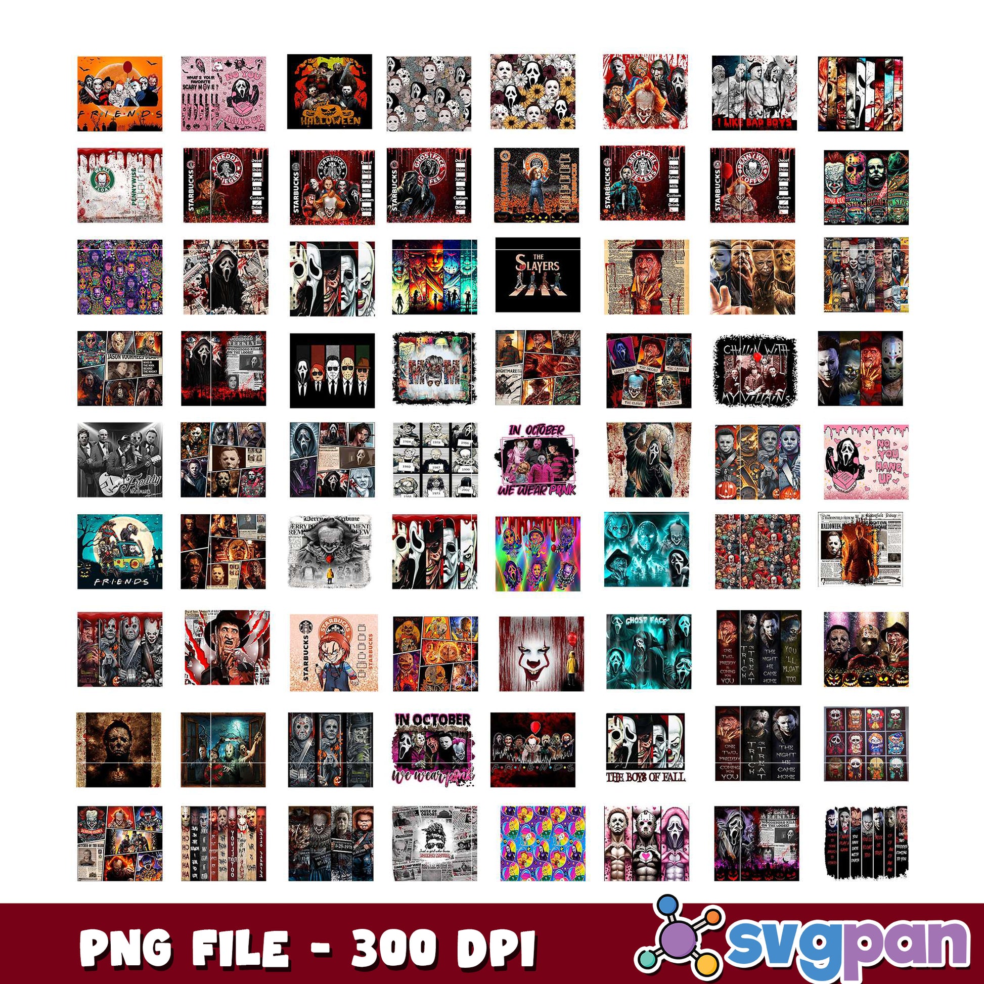 Halloween Horror Movie PNG Bundle 300 DPI