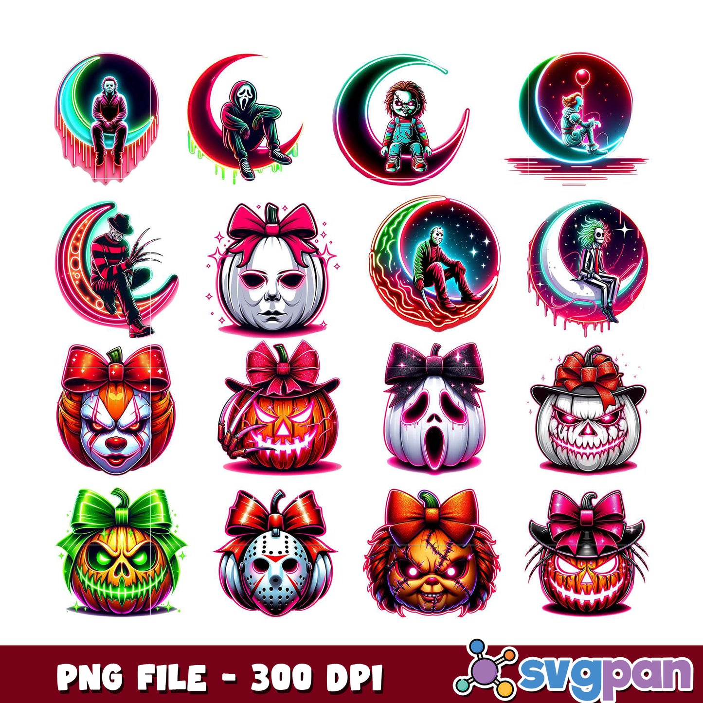 Halloween Horror PNG Bundle 300 DPI