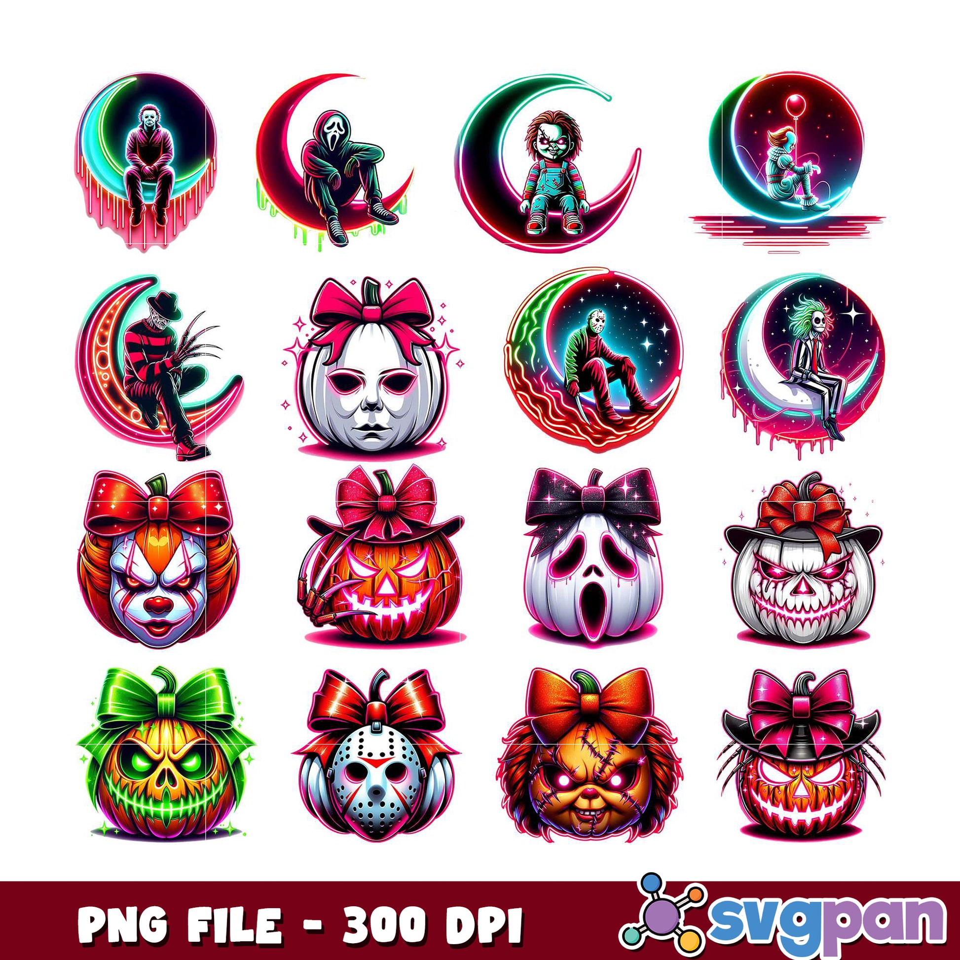 Halloween Horror PNG Bundle 300 DPI