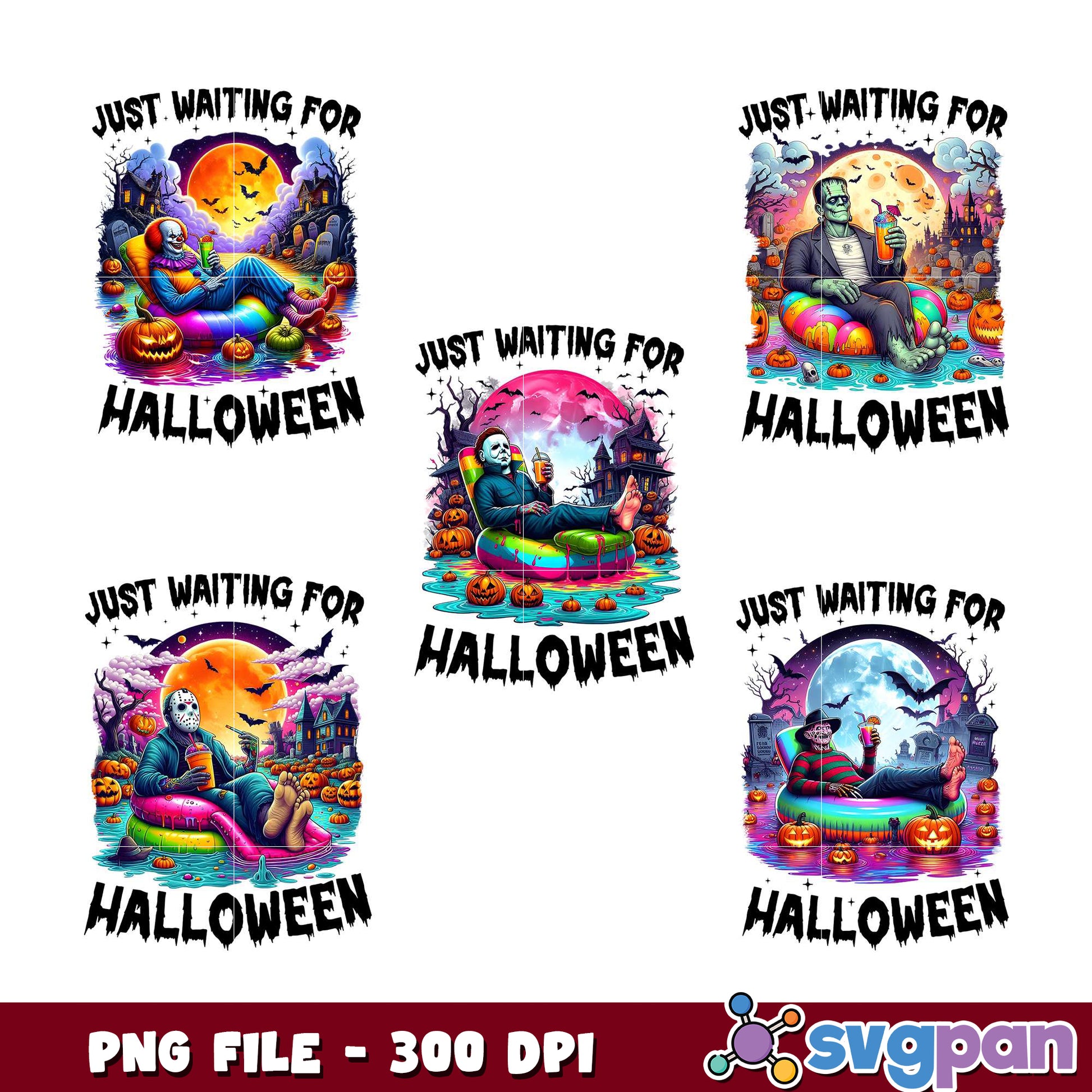 Halloween Horror Pool Party PNG Bundle