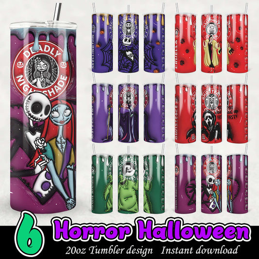 Halloween Horror Tumbler Designs PNG Bundle
