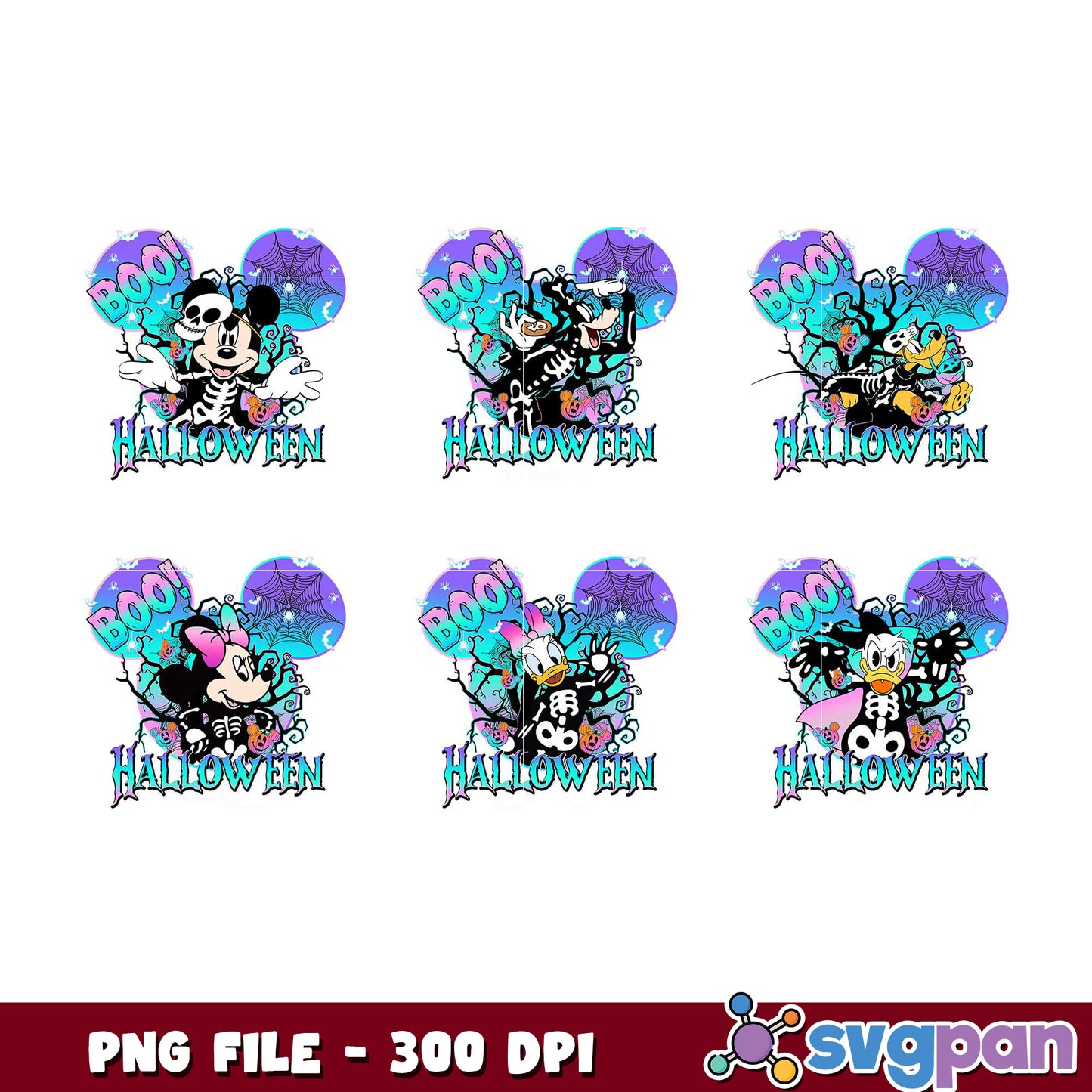 Halloween Mickey Minnie PNG Bundle 300 DPI