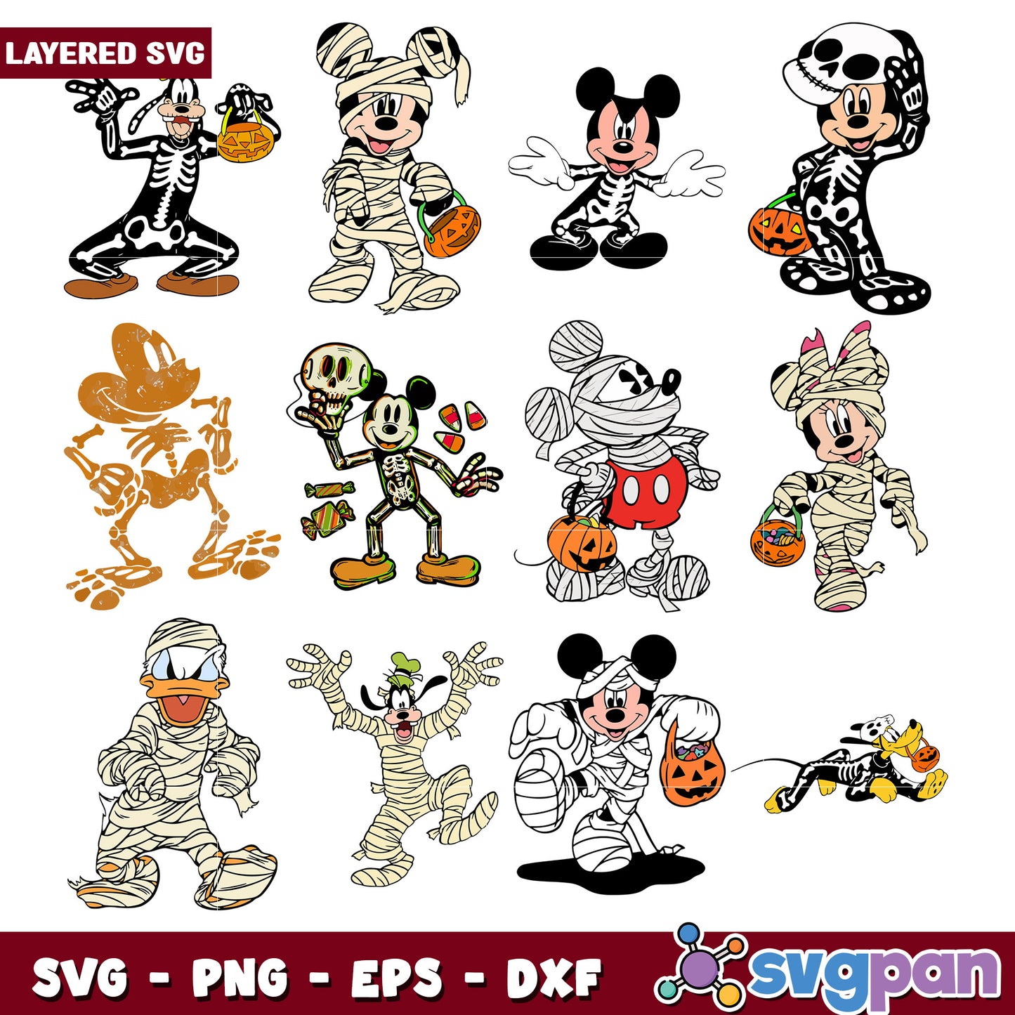 Halloween Mickey and Friends SVG Bundle Design