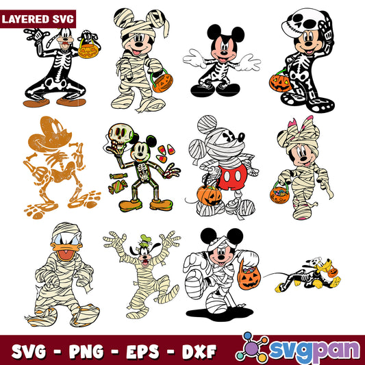 Halloween Mickey and Friends SVG Bundle Design