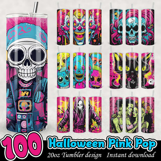 Halloween Pink Pop Tumbler Designs