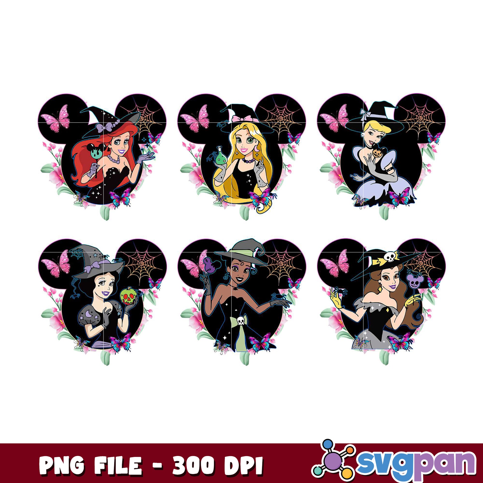 Halloween Princess Bundle PNG File for Crafts