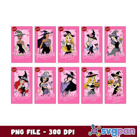 Halloween Princess Bundle PNG with 10 Characters