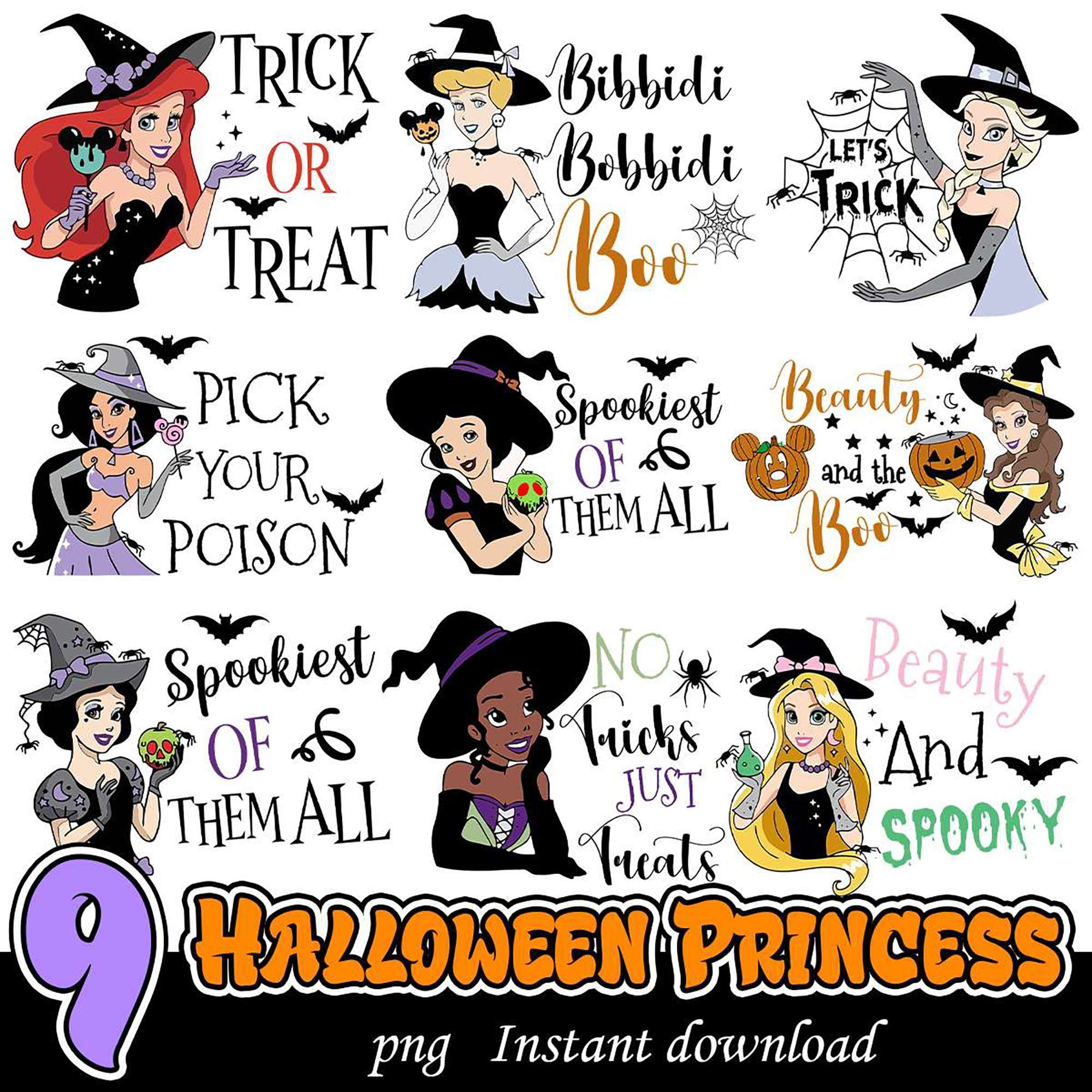 Halloween Princess PNG Bundle – svgpan