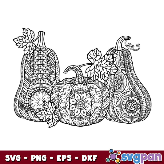 Halloween Pumpkin Mandala Style svg