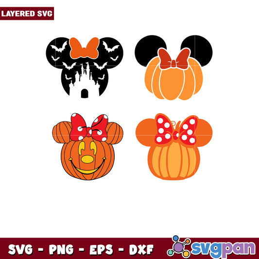 Halloween Pumpkin Minnie Mouse SVG Bundle