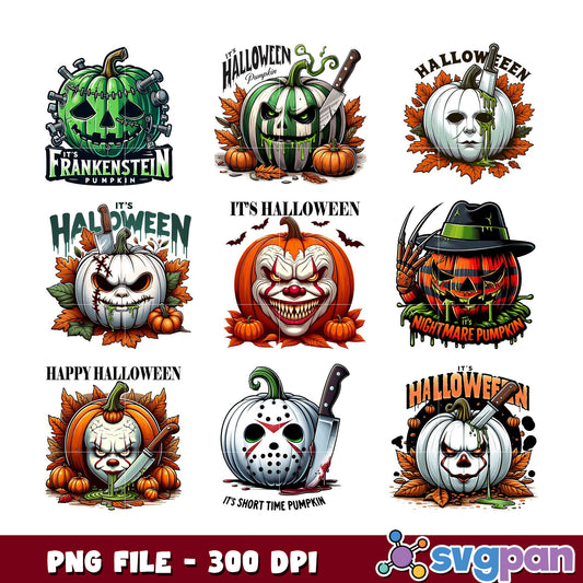 Halloween Pumpkin PNG Bundle 300 DPI