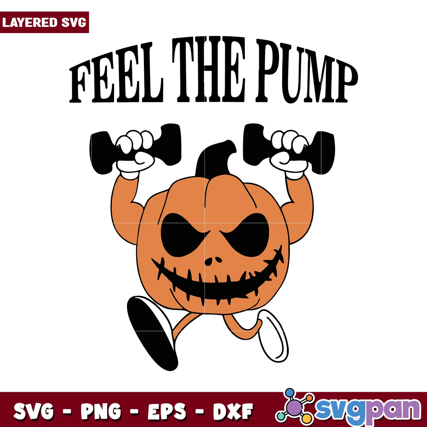Halloween Pumpkin Workout SVG Design, perfect for fitness lovers