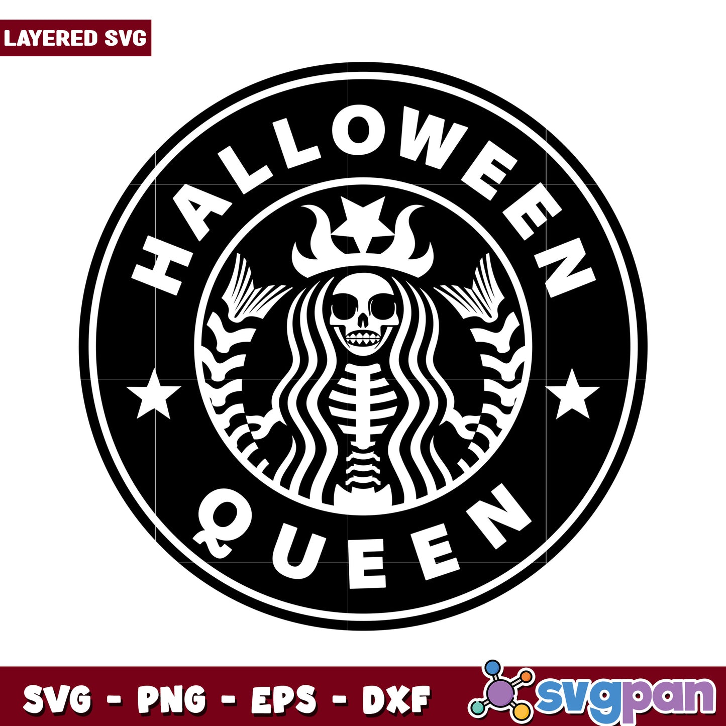 Halloween Queen SVG Design, perfect for festive projects and decor