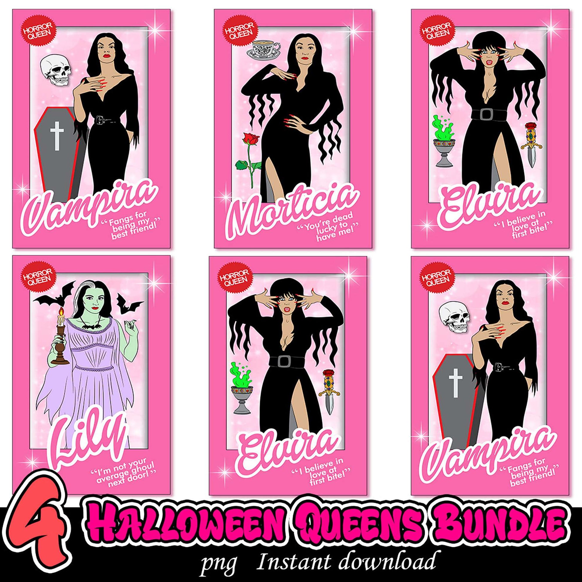 Halloween Queens PNG Bundle Instant Download