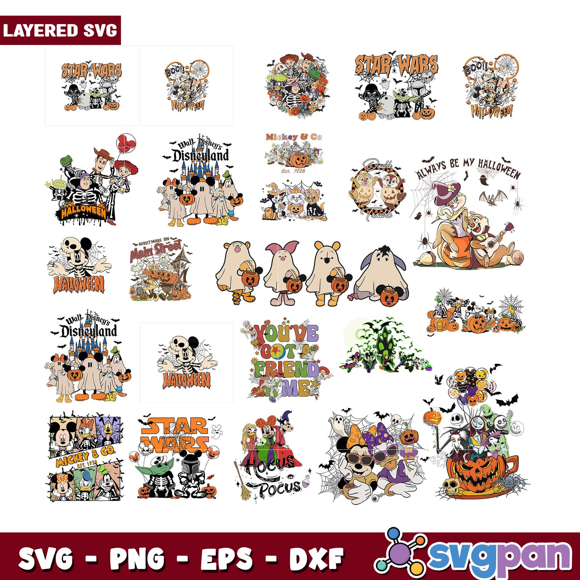 Halloween SVG Bundle Disney, Star Wars, More
