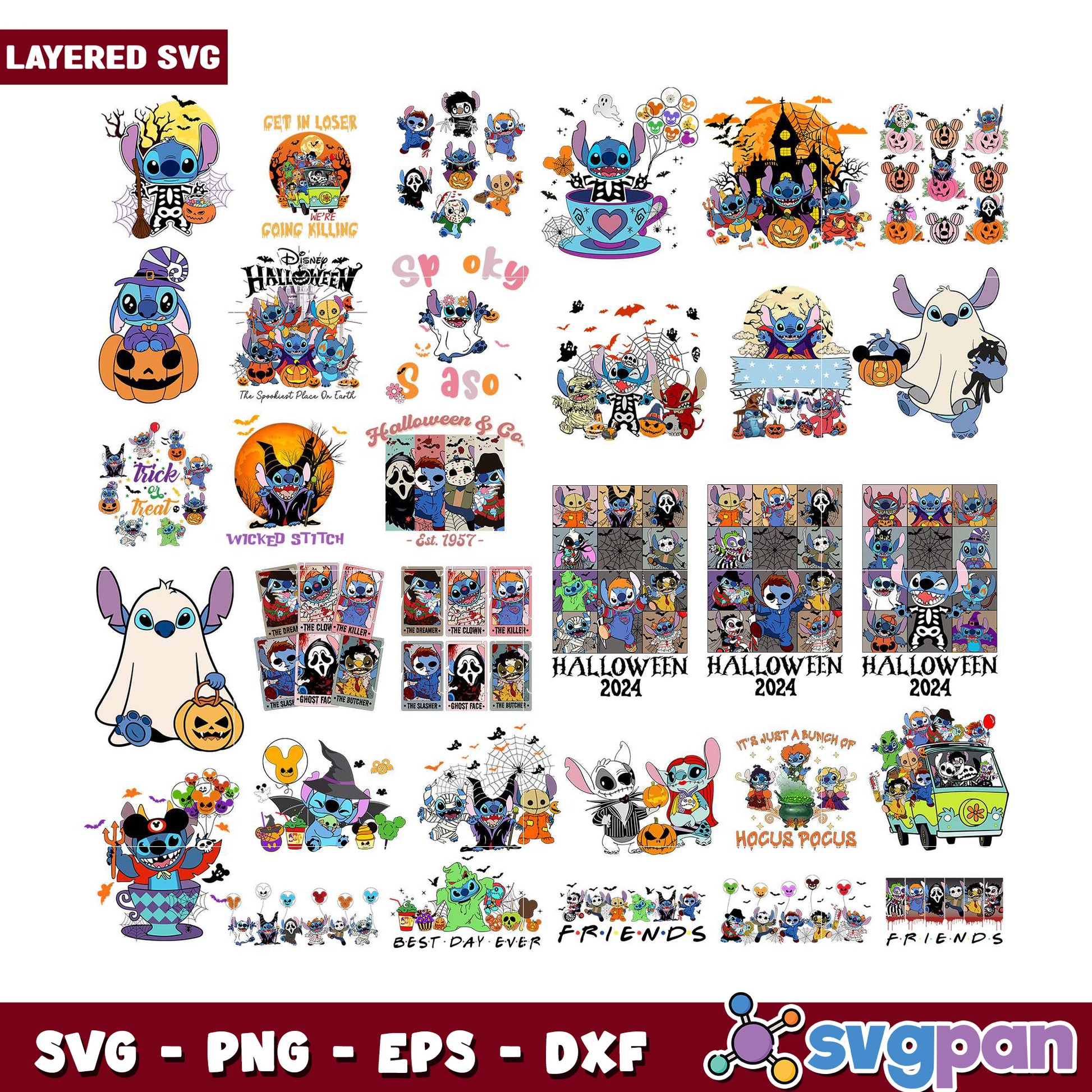 Halloween SVG Bundle Stitch and Friends Designs