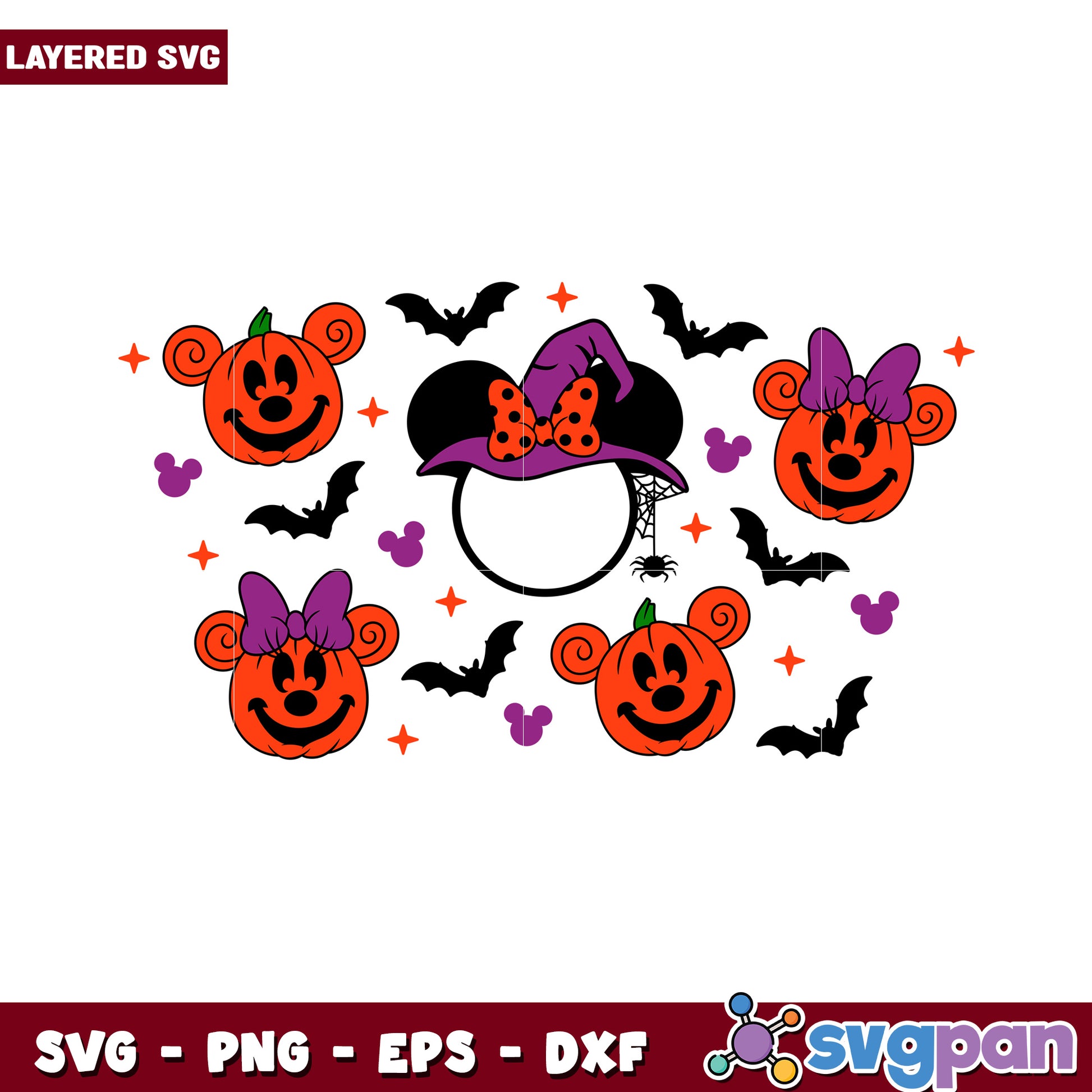 Halloween SVG Design with Pumpkins and Bats, Fun and Spooky Theme