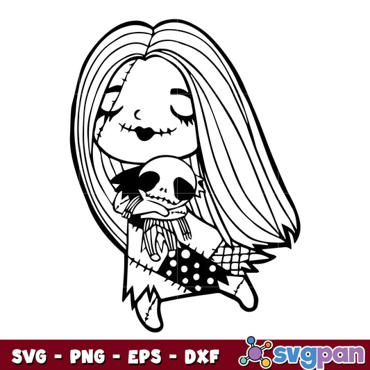 Halloween Sally Girl And Jack Skellington svg