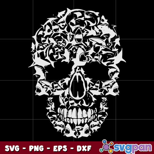 Halloween Shark Skull Animals svg 