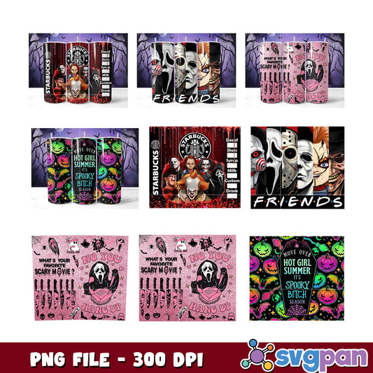 Halloween Starbucks Tumbler PNG Bundle