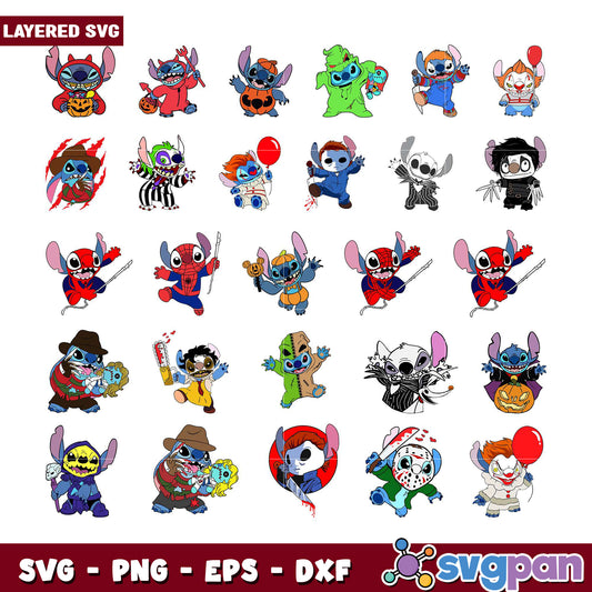 Halloween Stitch SVG Bundle for Crafting Projects