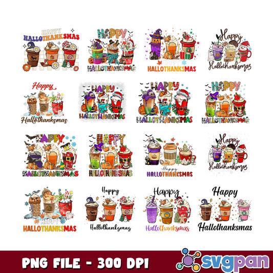 Halloween Thanksgiving Christmas Bundle PNG