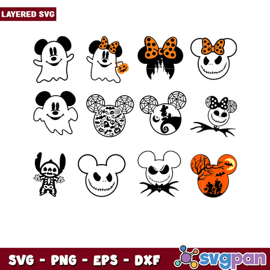 Halloween Themed Disney SVG Bundle for Crafts