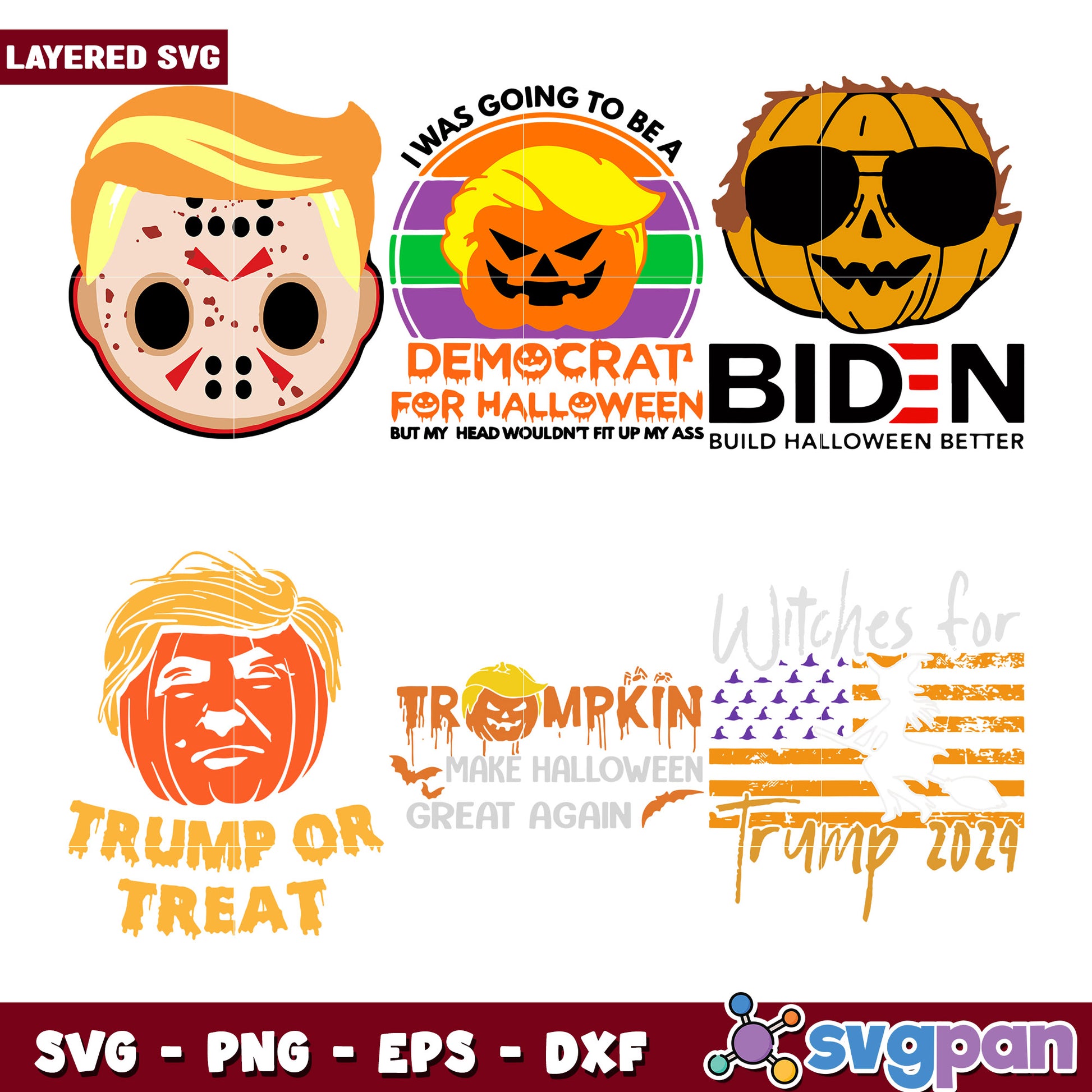Halloween Trump SVG Bundle PNG EPS DXF