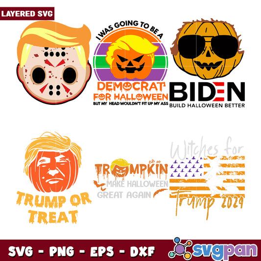 Halloween Trump SVG Bundle PNG EPS DXF