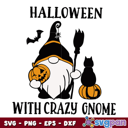 Halloween With Crazy Gnome svg